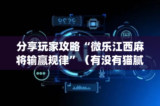 分享玩家攻略“微乐江西麻将输赢规律”（有没有猫腻)