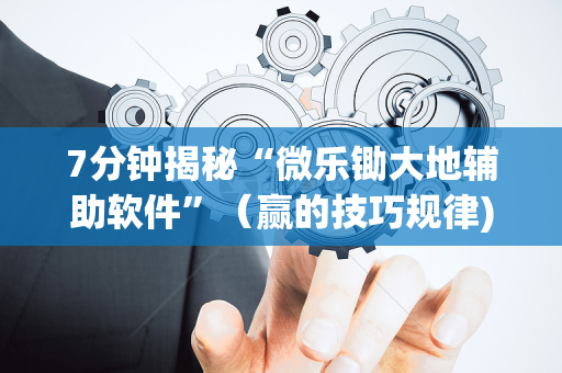 7分钟揭秘“微乐锄大地辅助软件”（赢的技巧规律)