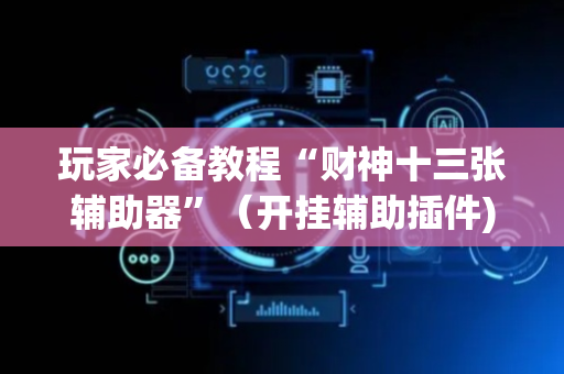 玩家必备教程“财神十三张辅助器”（开挂辅助插件)