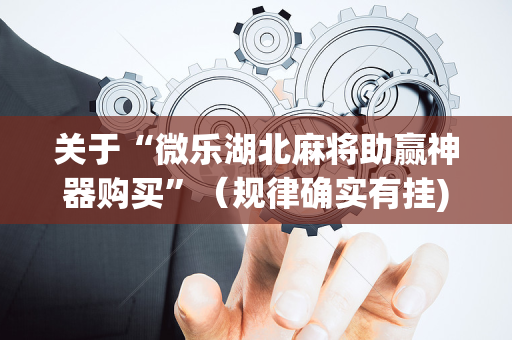 关于“微乐湖北麻将助赢神器购买”（规律确实有挂)