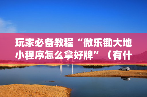 玩家必备教程“微乐锄大地小程序怎么拿好牌”（有什么诀窍)