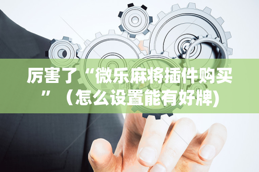 厉害了“微乐麻将插件购买”（怎么设置能有好牌)