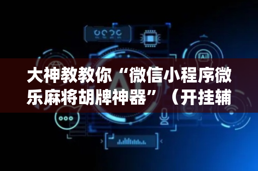 大神教教你“微信小程序微乐麻将胡牌神器”（开挂辅助器插件)