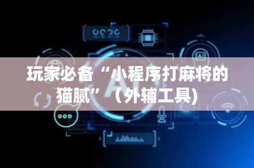 玩家必备“小程序打麻将的猫腻”（外辅工具)