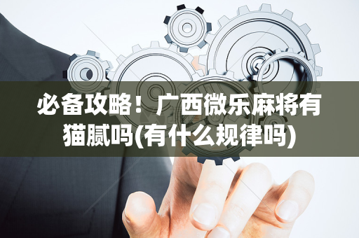 必备攻略！广西微乐麻将有猫腻吗(有什么规律吗)