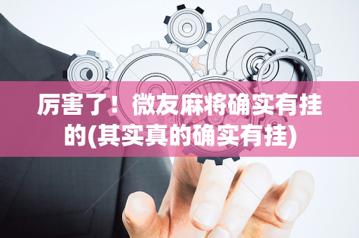 厉害了！微友麻将确实有挂的(其实真的确实有挂)