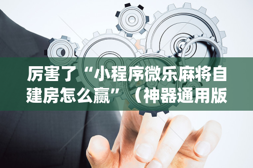 厉害了“小程序微乐麻将自建房怎么赢”（神器通用版)
