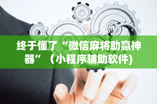 终于懂了“微信麻将助赢神器”（小程序辅助软件)