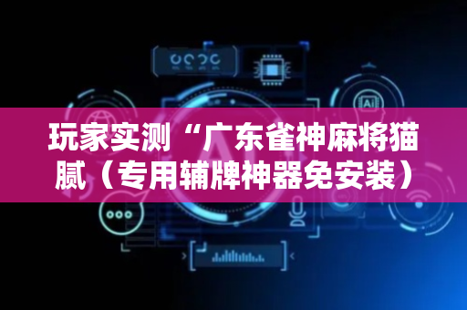 玩家实测“广东雀神麻将猫腻（专用辅牌神器免安装）