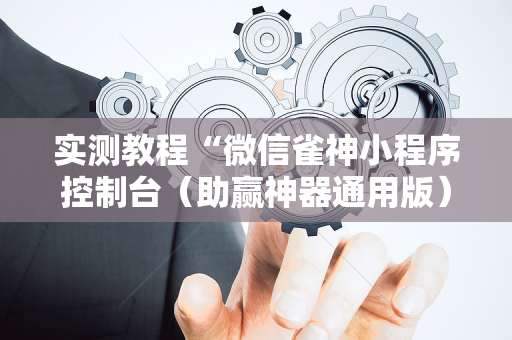 实测教程“微信雀神小程序控制台（助赢神器通用版）