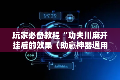 玩家必备教程“功夫川麻开挂后的效果（助赢神器通用版）