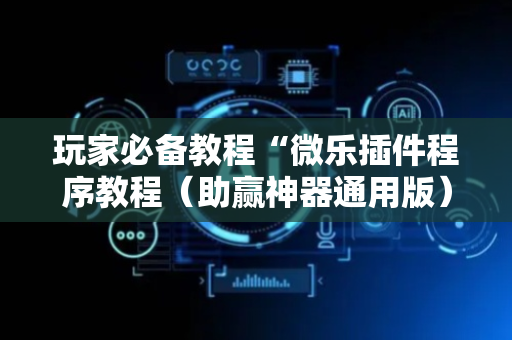 玩家必备教程“微乐插件程序教程（助赢神器通用版）