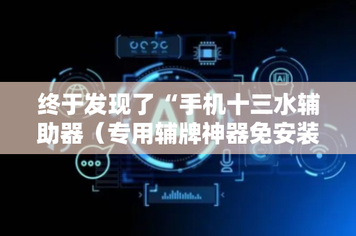 终于发现了“手机十三水辅助器（专用辅牌神器免安装）