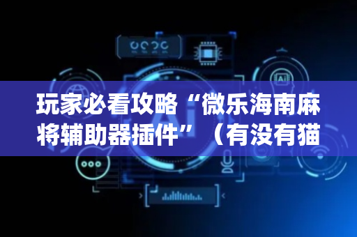 玩家必看攻略“微乐海南麻将辅助器插件”（有没有猫腻)