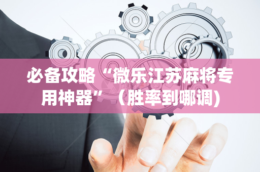 必备攻略“微乐江苏麻将专用神器”（胜率到哪调)