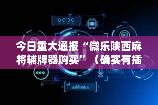 今日重大通报“微乐陕西麻将辅牌器购买”（确实有插件吗)