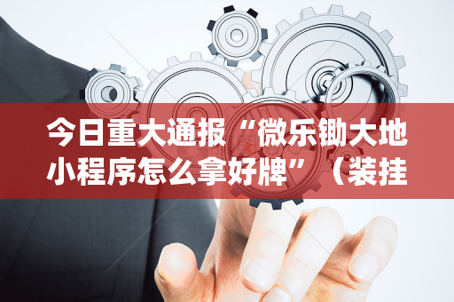 今日重大通报“微乐锄大地小程序怎么拿好牌”（装挂怎么安装)