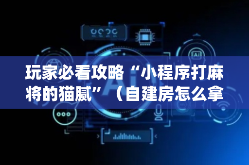 玩家必看攻略“小程序打麻将的猫腻”（自建房怎么拿好牌)