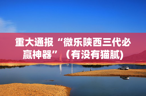 重大通报“微乐陕西三代必赢神器”（有没有猫腻)
