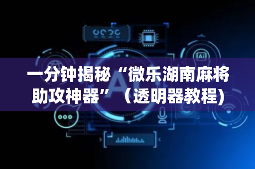 一分钟揭秘“微乐湖南麻将助攻神器”（透明器教程)