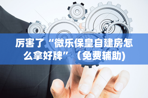 厉害了“微乐保皇自建房怎么拿好牌”（免费辅助)