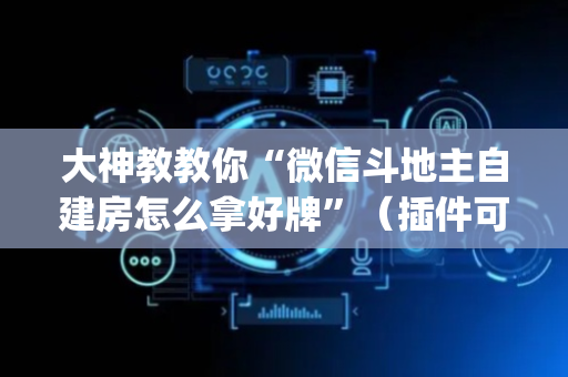 大神教教你“微信斗地主自建房怎么拿好牌”（插件可信吗)