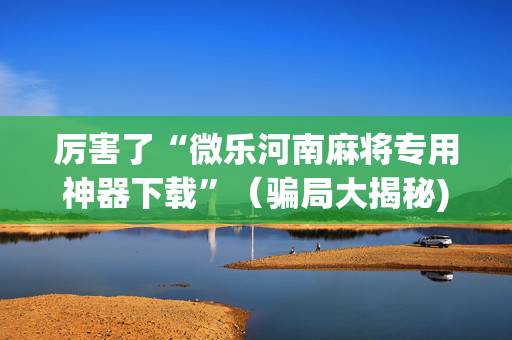 厉害了“微乐河南麻将专用神器下载”（骗局大揭秘)