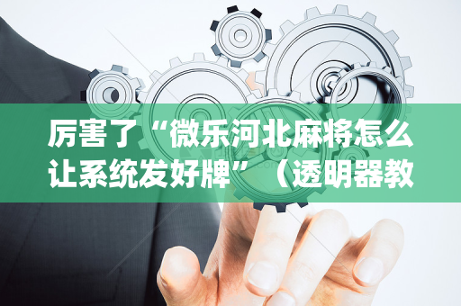 厉害了“微乐河北麻将怎么让系统发好牌”（透明器教程)