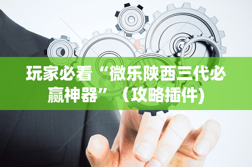 玩家必看“微乐陕西三代必赢神器”（攻略插件)