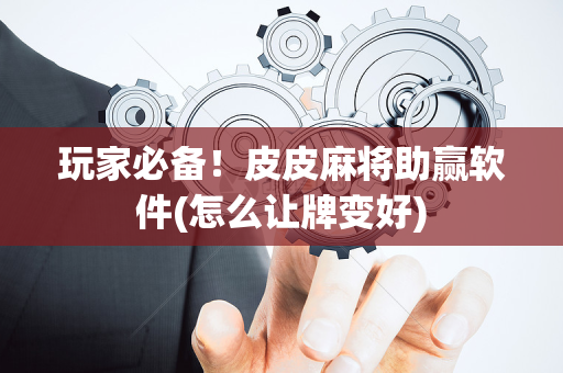 玩家必备！皮皮麻将助赢软件(怎么让牌变好)