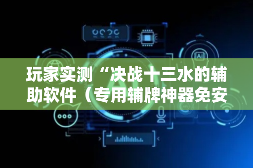 玩家实测“决战十三水的辅助软件（专用辅牌神器免安装）