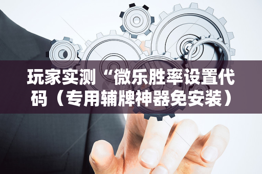 玩家实测“微乐胜率设置代码（专用辅牌神器免安装）