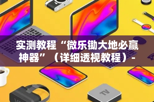 实测教程“微乐锄大地必赢神器”（详细透视教程）-哔哩哔哩