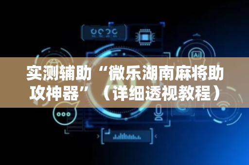 实测辅助“微乐湖南麻将助攻神器”（详细透视教程）-哔哩哔哩