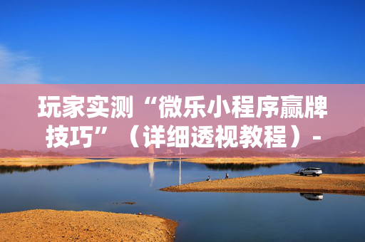玩家实测“微乐小程序赢牌技巧”（详细透视教程）-哔哩哔哩