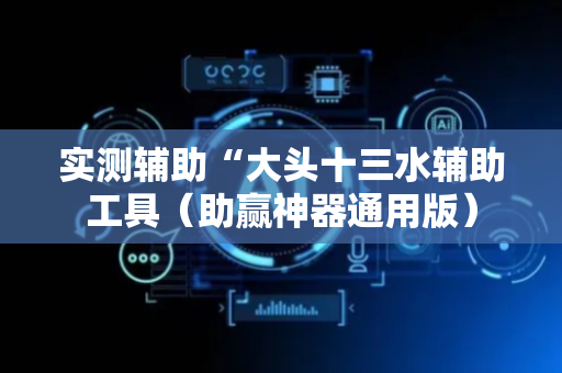 实测辅助“大头十三水辅助工具（助赢神器通用版）
