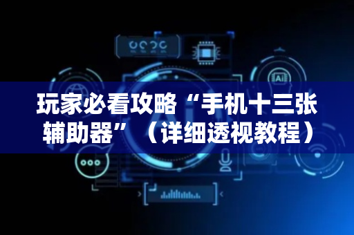 玩家必看攻略“手机十三张辅助器”（详细透视教程）-哔哩哔哩