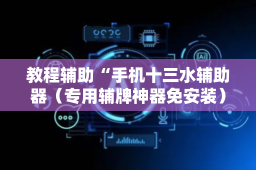 教程辅助“手机十三水辅助器（专用辅牌神器免安装）