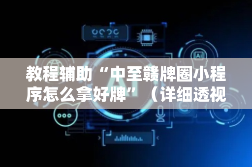 教程辅助“中至赣牌圈小程序怎么拿好牌”（详细透视教程）-哔哩哔哩