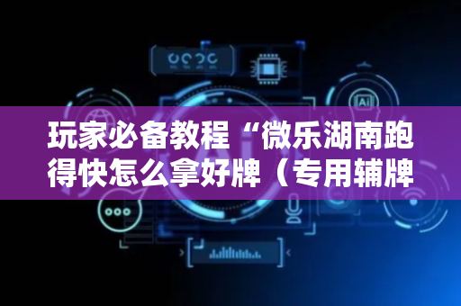 玩家必备教程“微乐湖南跑得快怎么拿好牌（专用辅牌神器免安装）