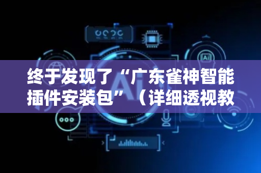 终于发现了“广东雀神智能插件安装包”（详细透视教程）-哔哩哔哩