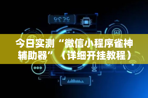 今日实测“微信小程序雀神辅助器”（详细开挂教程）-哔哩哔哩