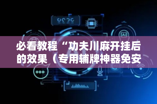 必看教程“功夫川麻开挂后的效果（专用辅牌神器免安装）