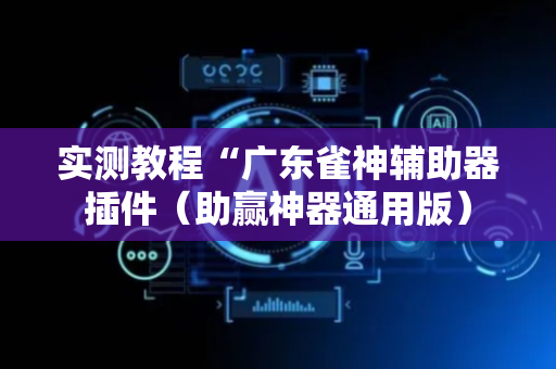 实测教程“广东雀神辅助器插件（助赢神器通用版）