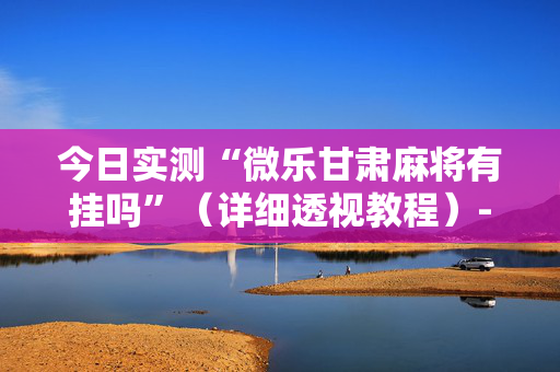 今日实测“微乐甘肃麻将有挂吗”（详细透视教程）-哔哩哔哩