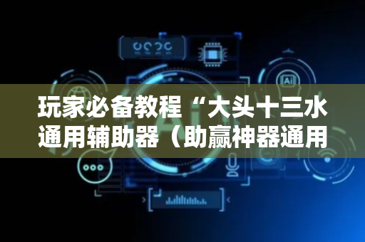 玩家必备教程“大头十三水通用辅助器（助赢神器通用版）
