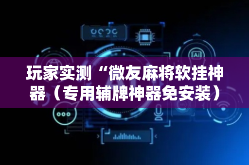 玩家实测“微友麻将软挂神器（专用辅牌神器免安装）