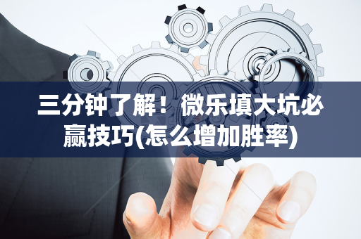 三分钟了解！微乐填大坑必赢技巧(怎么增加胜率)