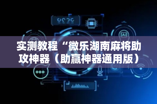 实测教程“微乐湖南麻将助攻神器（助赢神器通用版）