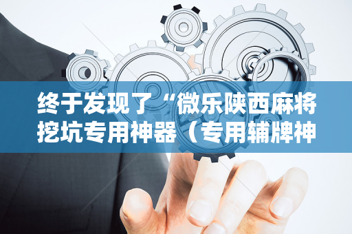 终于发现了“微乐陕西麻将挖坑专用神器（专用辅牌神器免安装）